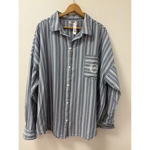 NWT Victoria's Secret PINK Blue Striped Sleep Shirt Top Plus Size 2X